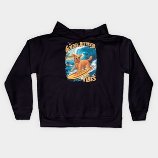 Golden Retriever Surfing Paradise Kids Hoodie